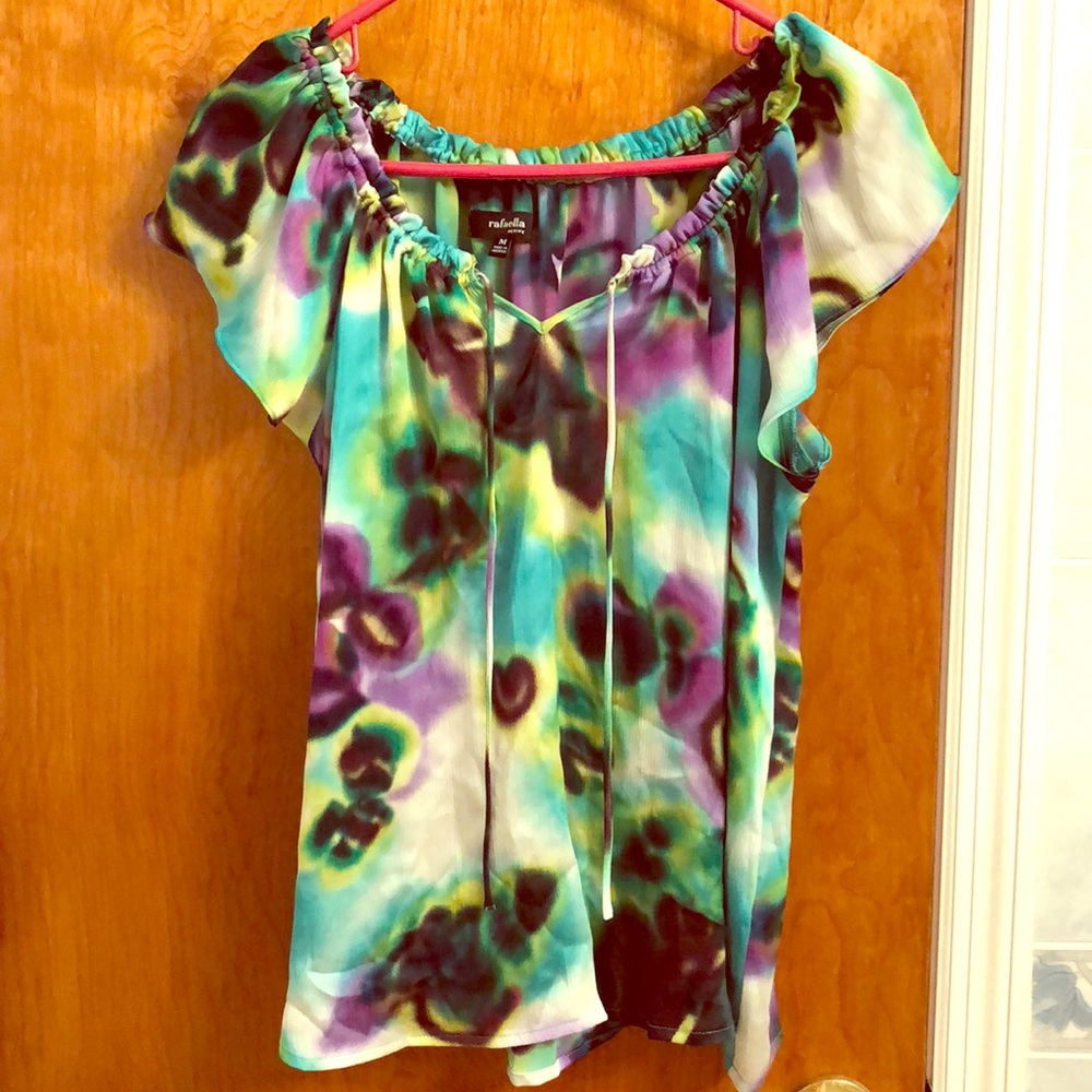 Rafaella petite colorful purple blue top blouse